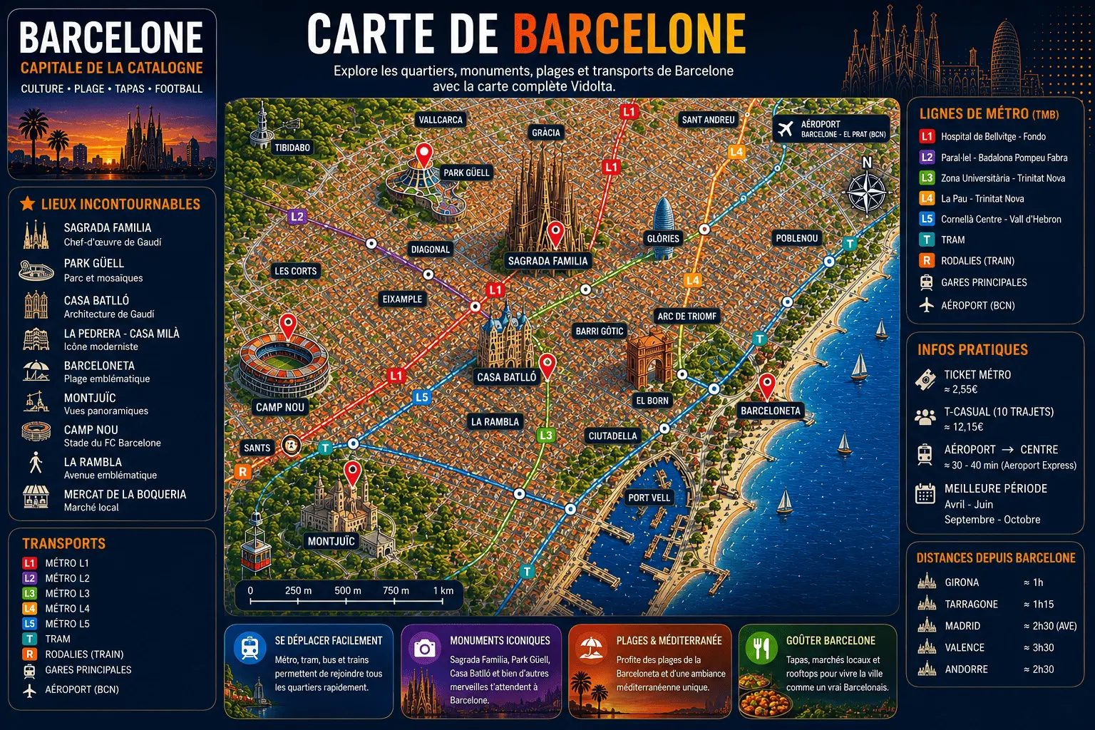 Carte Barcelone
