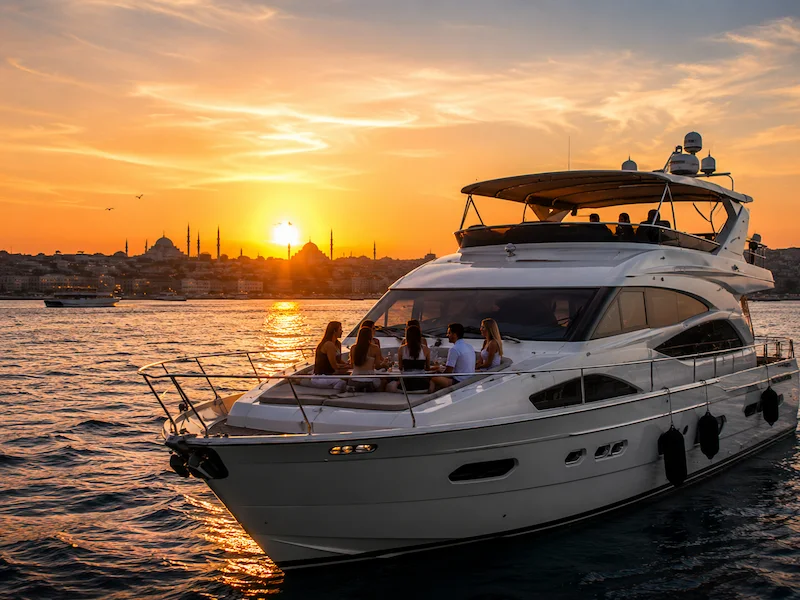 Croisière en yacht au coucher du soleil sur le Bosphore