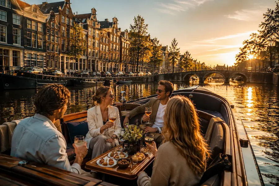Croisière avec cocktails sur les canaux d'Amsterdam