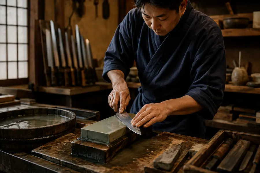 Atelier de fabrication de couteaux japonais