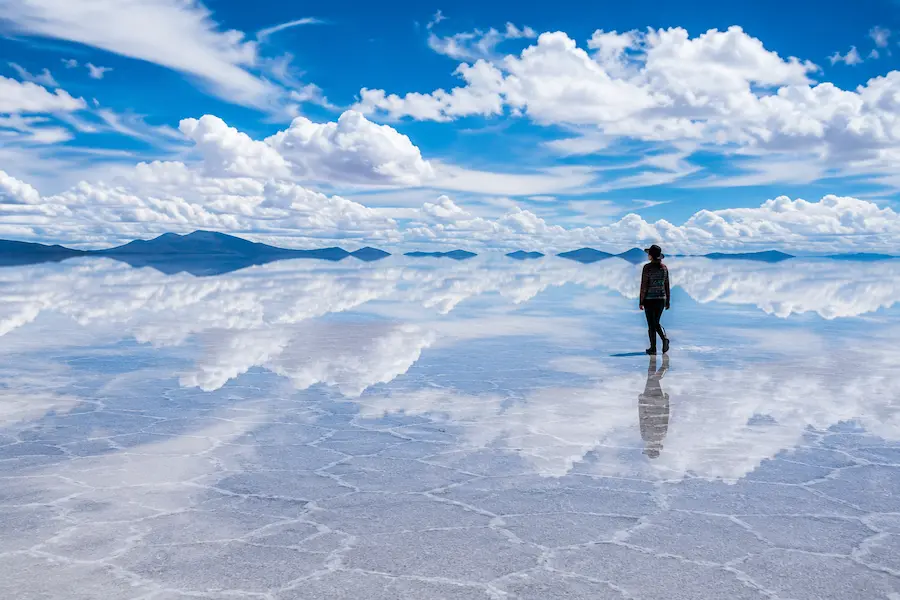 Salar de Uyuni mirror effect in Bolivia