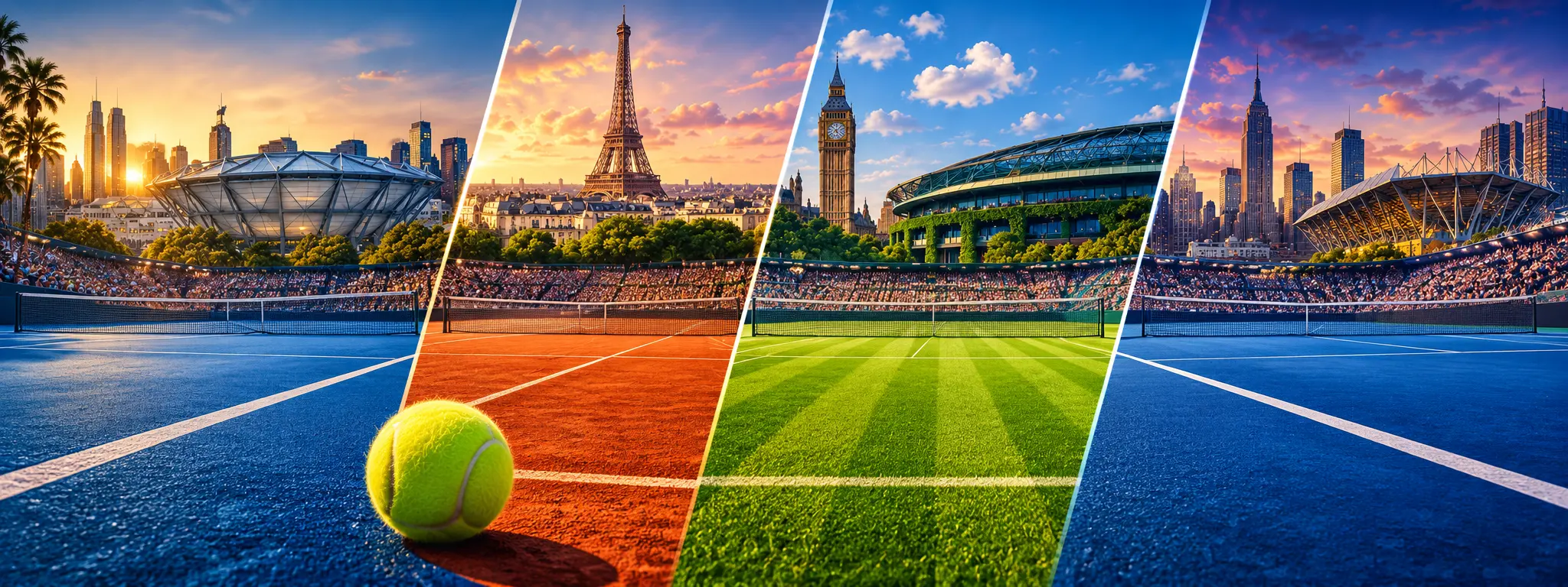 Travelling around the Grand Slam tennis tournaments