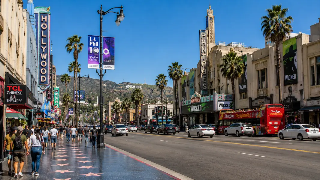Hollywood and the hills of Los Angeles