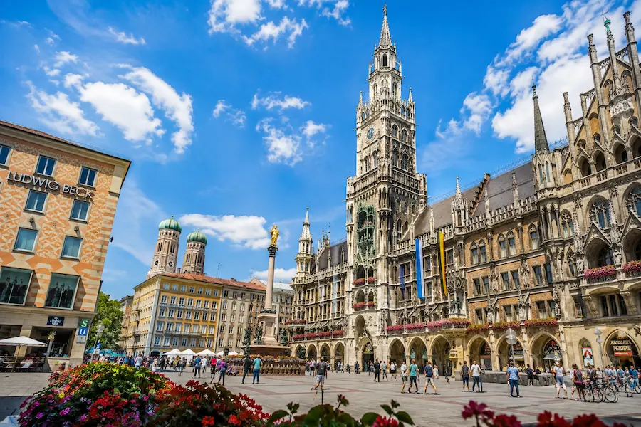 Historic old town of Munich around Marienplatz