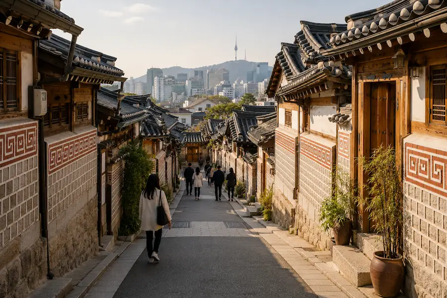 Visite du nord de Séoul et du marché de Gwangjang