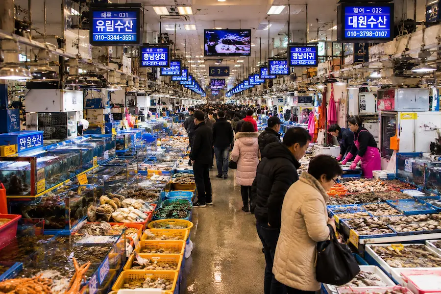 Marché aux poissons de Noryangjin à Séoul