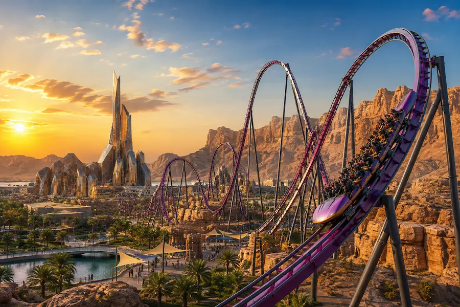 Six Flags Qiddiya City près de Riyad en Arabie saoudite
