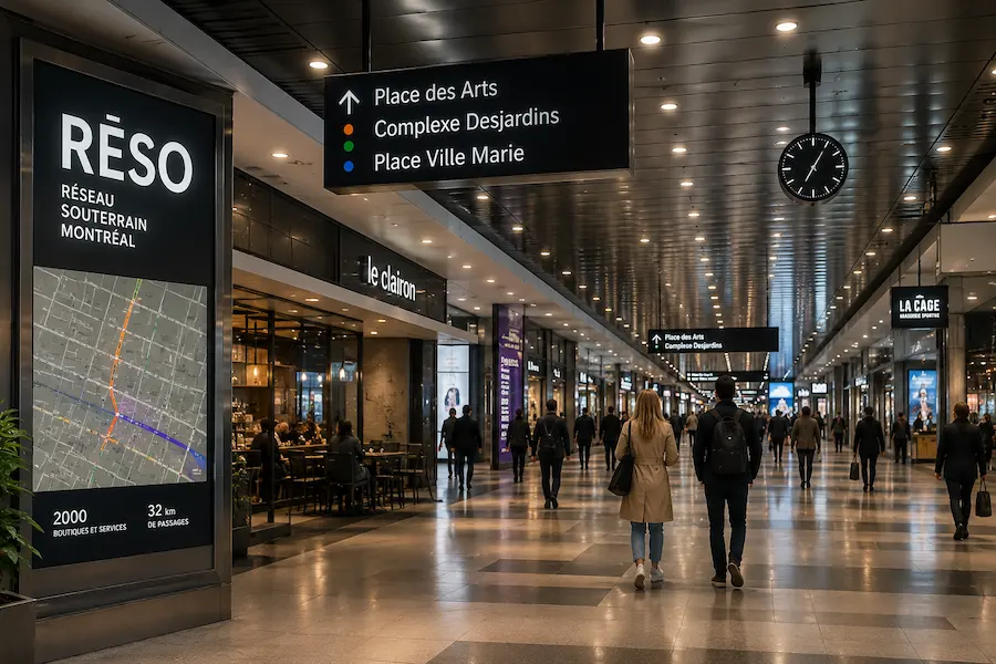 Montreal's underground city RESO in Downtown Montreal