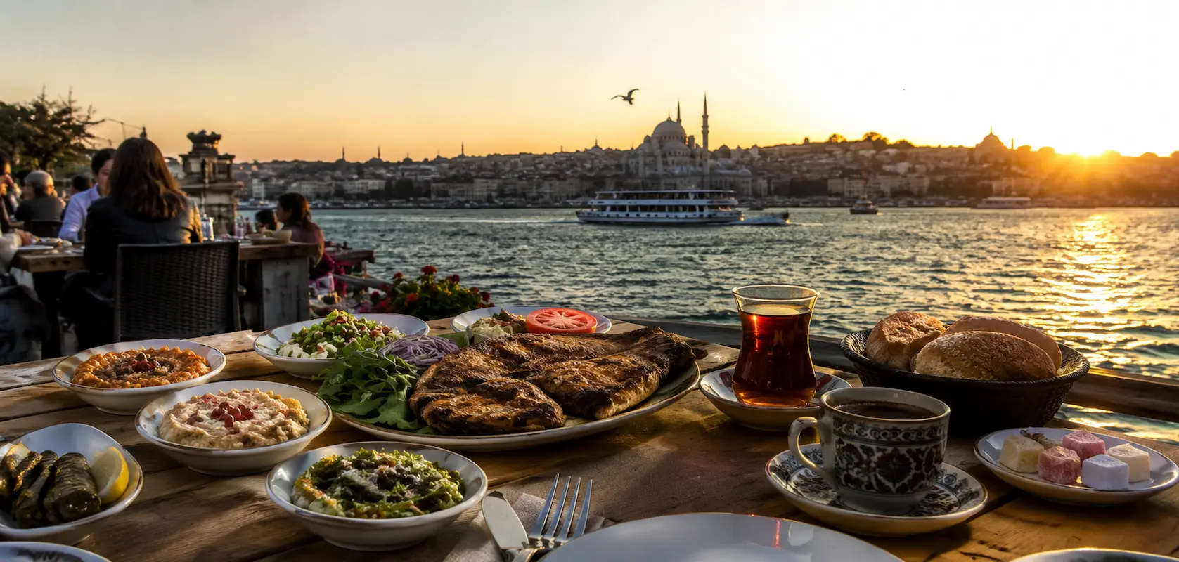 Gastronomie turque au bord du Bosphore à Istanbul