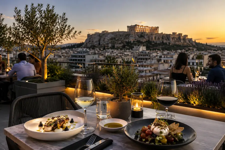 Rooftop avec vue sur l'Acropole