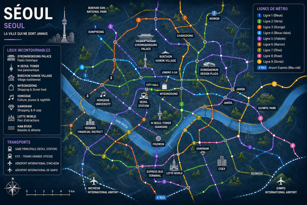 Carte Séoul