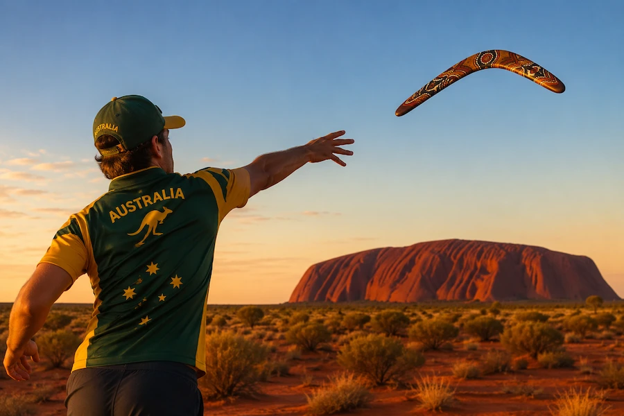 Boomerang throwing in Australia