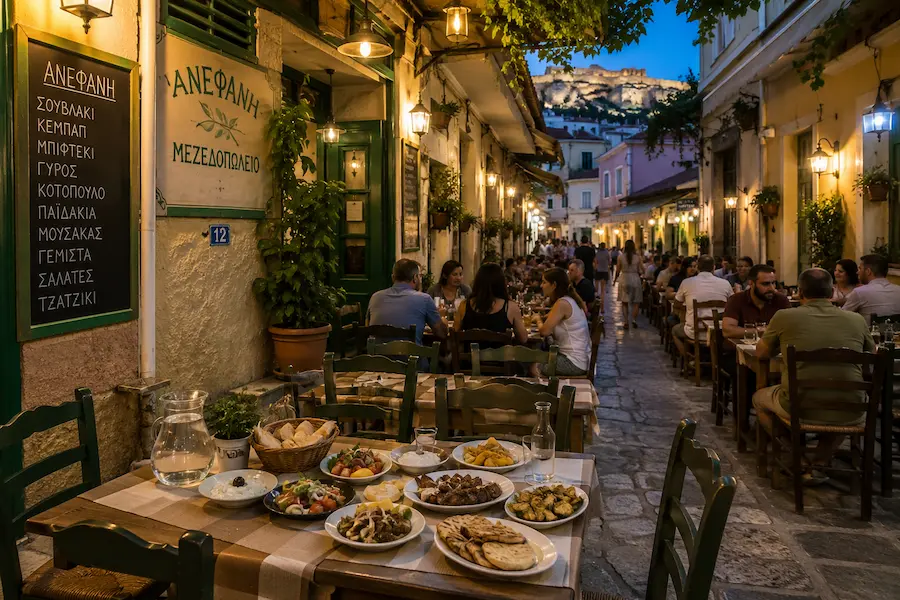 Taverne grecque à Athènes