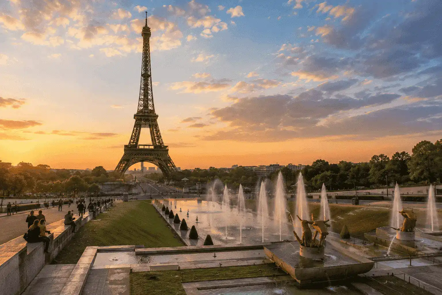 Restaurant overlooking the Eiffel Tower