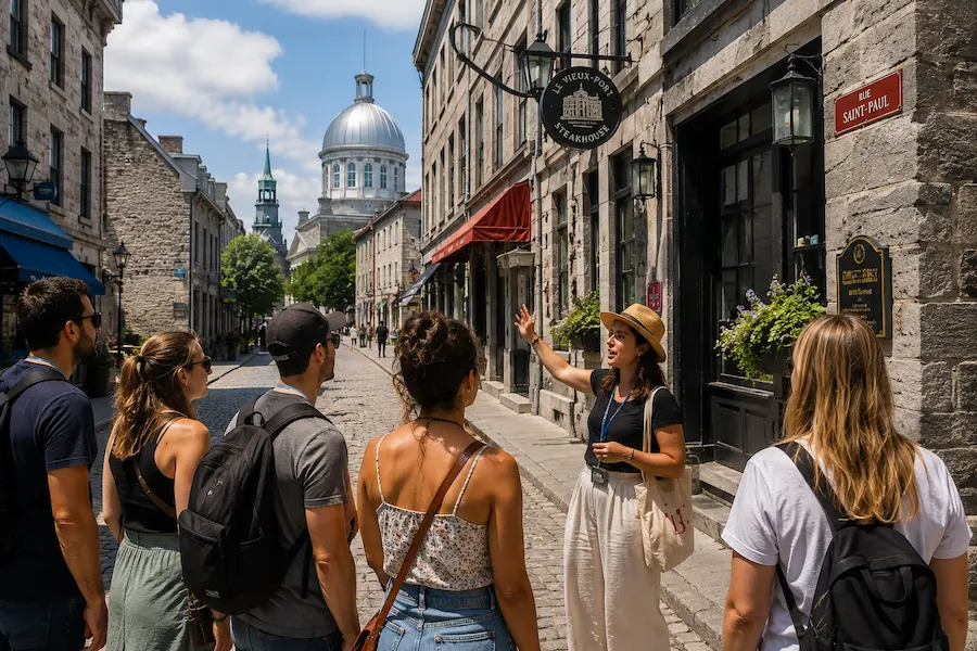 Guided walking tour through the historic streets of Old Montreal