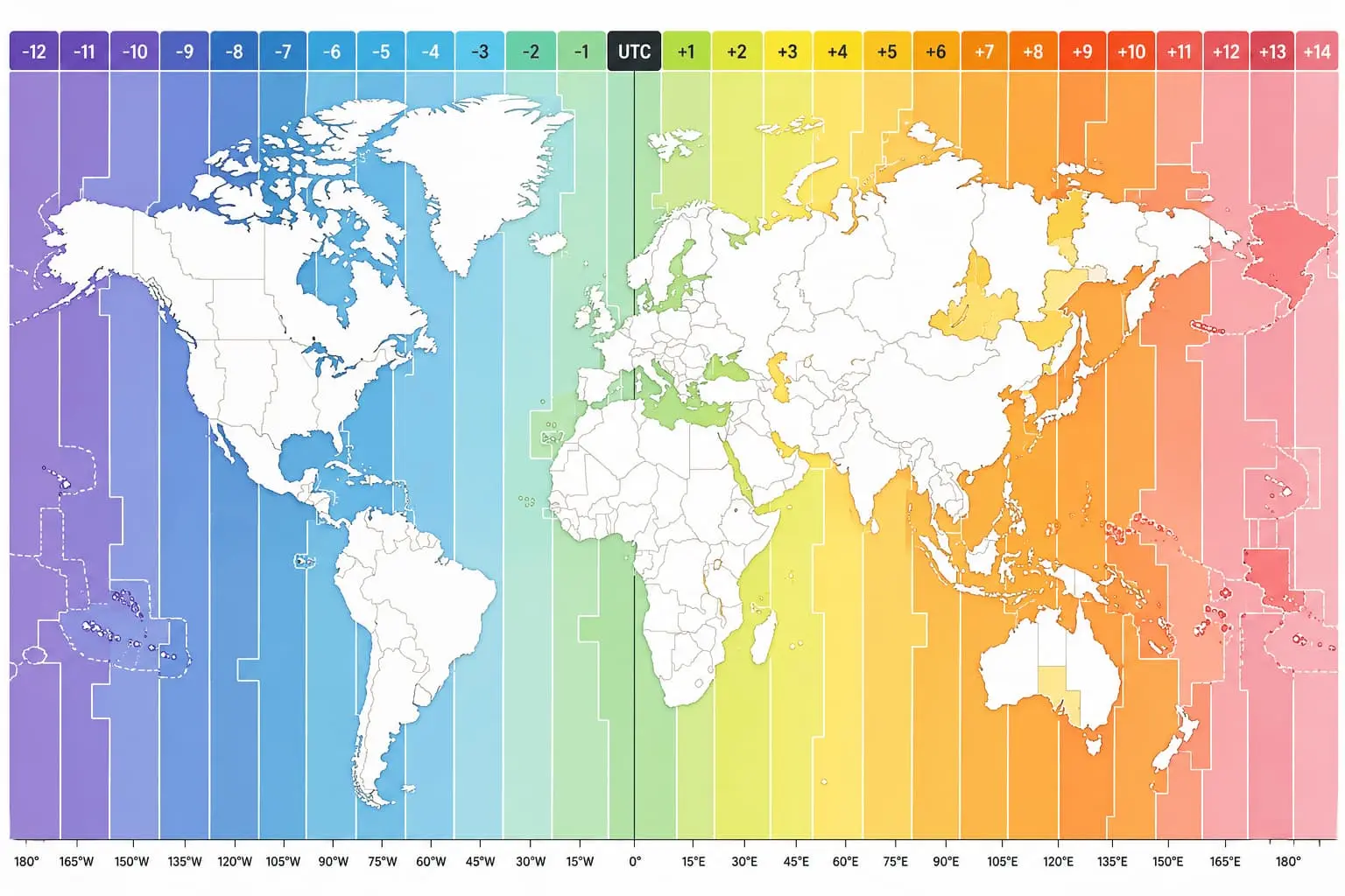 Carte mondiale des fuseaux horaires